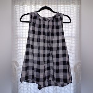Loft Plaid Sleeveless Tunic Shirt